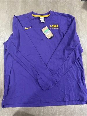 LSU Tigers Nike Dri-Fit Entrenadores Pullover Cuello Redondo Sudadera Púrpura Pullover XL Foto 1 de 2