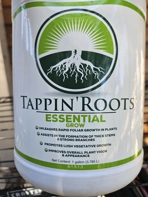 Tappin’ Roots Essential Grow NOVO 1 galão Tappin Hydroponics jardinagem orgânica  - Imagem 1 de 4