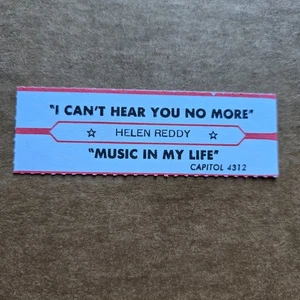 HELEN REDDY I Can't Hear You No More JUKEBOX STRIP Record 45 rpm 7" - Picture 1 of 1