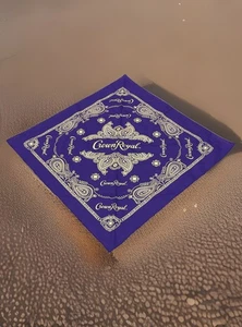 Vintage Crown Royal Bandana Purple Promo 21 1/2 x 21 1/2 - Bild 1 von 5