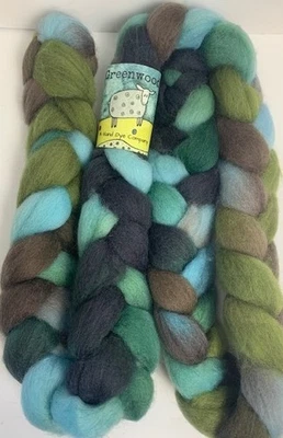 TRIBU Greenwood Roving 100 % lana Leicester cara azul 4 oz. Foto 1 de 3