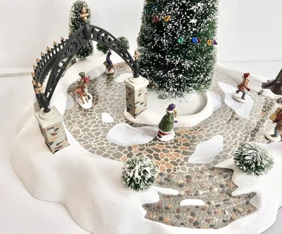 Department 56 All Around the Park Animated Village Ice Skating Pond Rink Holiday - Image 1 of 4