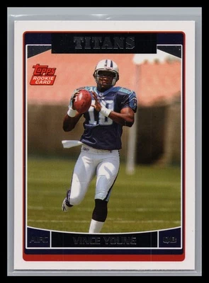 Tarjeta de novato base Vince Young 2006 Topps Football #353 radiocontrol Tennessee Titans Foto 1 de 2