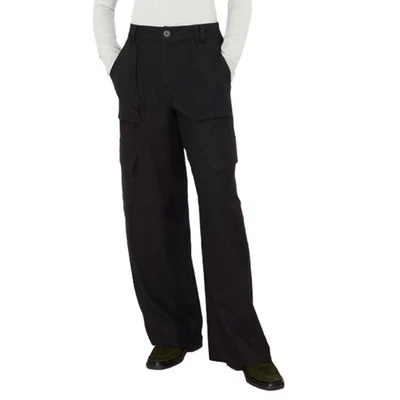 Vince Italian Wool-Blend Flannel Raver Cargo Pant black size 14 - Image 1 of 4