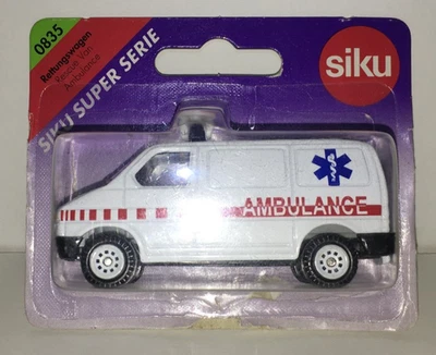 Siku #0835 VW furgoneta de rescate ambulancia y señal de tráfico modelo diecast alemán Foto 1 de 4