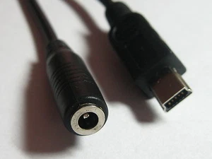 5 piezas USB Mini 5 pines macho a 3,5x1,35 mm conector de alimentación de CC hembra cable negro 20 cm nuevo - Imagen 1 de 3