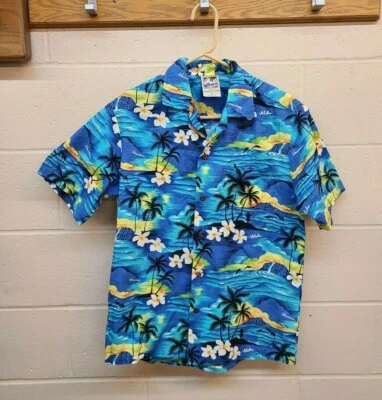 Camisa de colección Hawaiian Togs surf playa paraíso abotonada para hombre talla mediana Foto 1 de 4