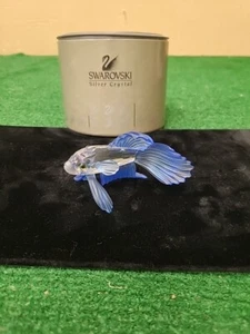Swarovski Crystal 7644 000 005 Blue Siamese Fighting Beta Fish (BFEB-06-050) - Picture 1 of 10