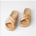 Zara Quilted Platform Leather Sandals