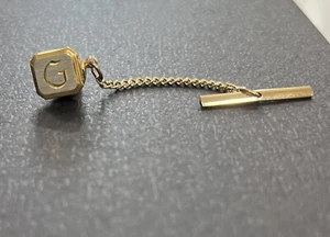 Vintage Krawatte Tac Anstecknadel Buchstabe G Initiale personalisiert zweifarbig - Bild 1 von 3