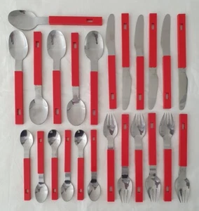 🔶️24 PIECE BREAKFAST PICNIC CUTLERY SET RETRO SPACE AGE DANISH MODERN MCM POP  - Picture 1 of 7
