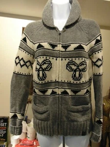 TNA Sea to sky Women's sweater 100% Lambswool grey, 2 Pockets Knitted Sm/Med - Picture 1 of 7