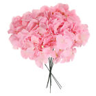 10 pièces têtes de fleurs d'hortensia en soie artificielle avec tiges pour décoration, rose