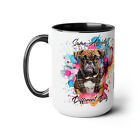 Dog Hipsters Same Anxiety Different Day Two-Tone Coffee Mug, 15oz