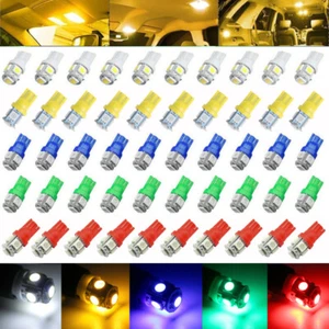 50Pcs White Yellow T10 Wedge 5-SMD 5050 LED Light bulbs W5W 2825 158 192 168 194 - Picture 1 of 11