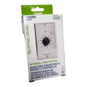 Interruptor de tiempo de resorte de pared Tork C530M 0-30 min. Función No Hold NUEVO - Imagen 1 de 6
