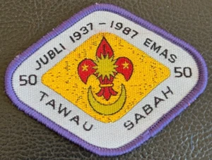 Parche de jubileo del 50 aniversario de los Boy Scouts de Malasia 1987 vintage - Imagen 1 de 3