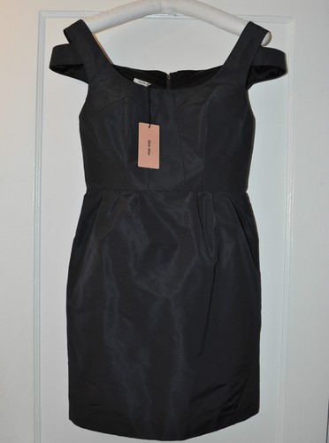 Abito a tracolla MIU MIU seta faille blu taglia IT 42