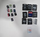 Lot de 10 cartes mémoire micro SD 64(1)/32(7)/16(1)/4(1) Go marques mixtes/10 adaptateurs