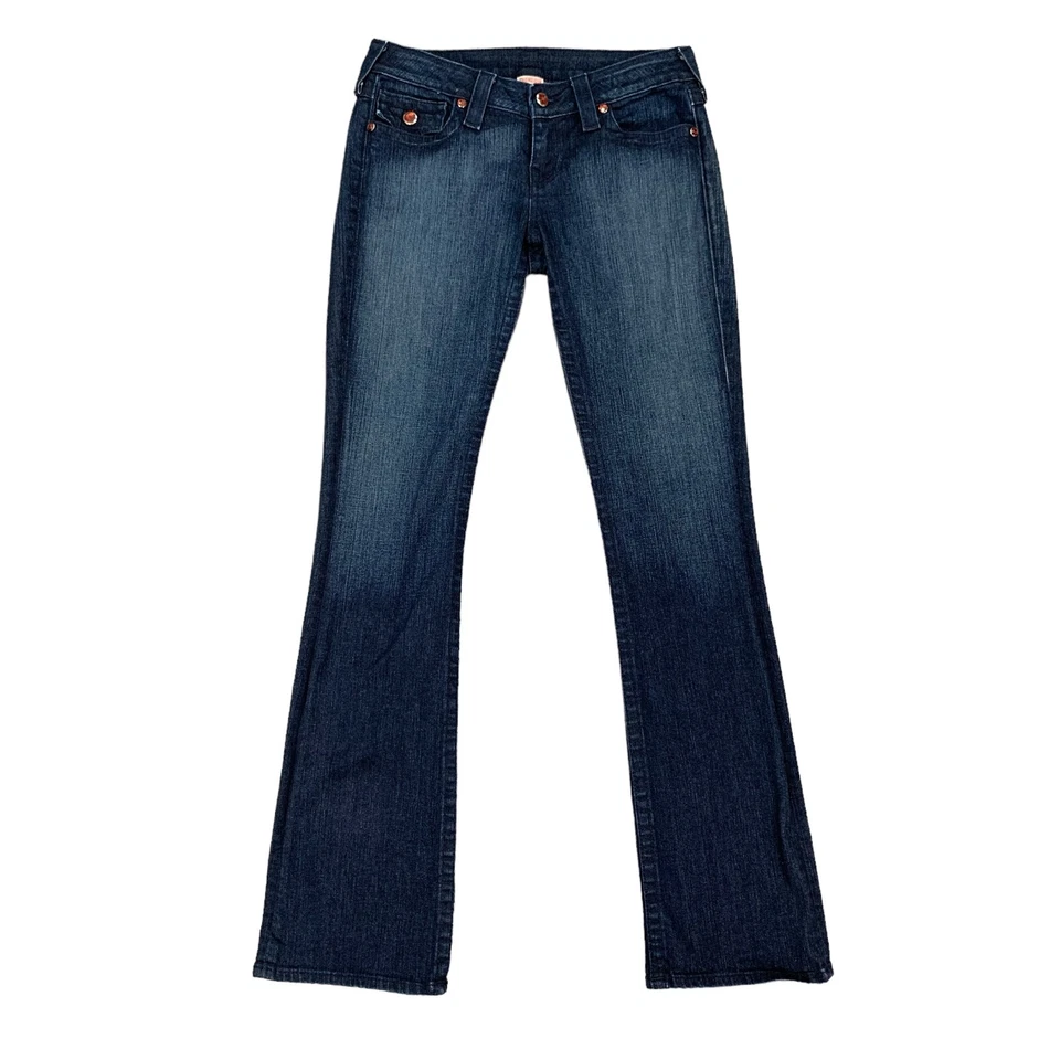 Jean True Religion para mujer 27 lavado oscuro Becky Bootcut cristal embellecido bolsillos Foto 1 de 4