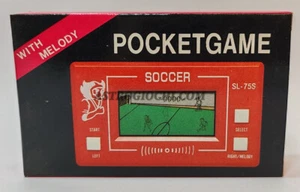 POCKET SOCCER sl 75s LCD HANDHEALD ELECTRONIC GAME WATCH VINTAGE 80 NEW IN BOX - Picture 1 of 10