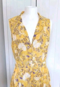 Nanette Lepore Floral Shirt Dress 12 Midi Yellow - Picture 1 of 11
