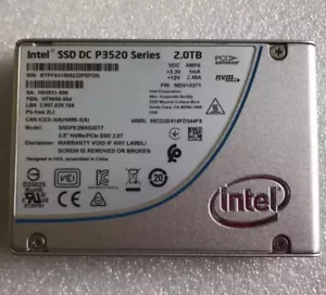 2 TB SSD Intel DC DC P3520 Serie MLC 2.5" U.2 SSDPE2MX020T7 Nvme 2.0T MDV10271 - Imagen 1 de 2