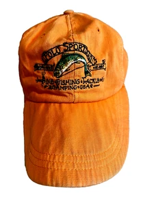 RALPH LAUREN POLO COUNTRY SPORTSMAN Hat Cap 1990s VTG Long Bill Fishing Orange - Picture 1 of 11