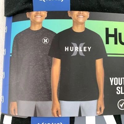 Hurley Boys L 2-pack Shirt Graphic Tee and Slub Long Sleeve Shirt Black 10/12 - Image 1 of 4