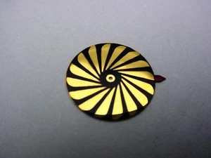 Gold/Blck Borel Cocktail Watch Mystery Dial Minutes Disk Mens Vintage 14.56mm - Picture 1 of 1