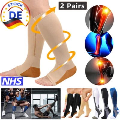 Kompressionsstrümpfe Kniestrümpfe Herren Klasse Stützstrümpfe Thrombose Socks DE - Bild 1 von 4