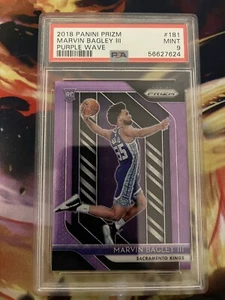 Marvin Bagley III 2018-19 Panini Prizm Purple Wave Rookie RC #181 PSA 9 como nuevo - Imagen 1 de 2
