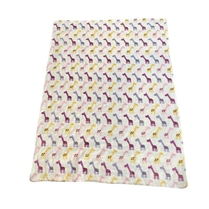 HB Hudson Babydecke Minky 30 x 40 Wende weich rosa lila Giraffenmuster - Bild 1 von 6