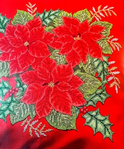 cross stitch booklet - Poinsettia cushion - Picture 1 of 1