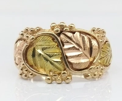 Coleman & Co 10K Black Hills Gold Yellow & Rose Gold Leaf Ring Size 7 FZZ - Image 1 of 4