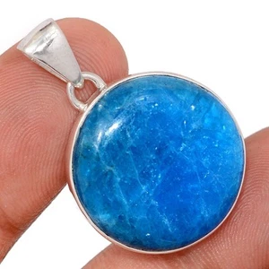Natural Neon Blue Apatite 925 Sterling Silver Pendants Jewelry CP75296 - Picture 1 of 1