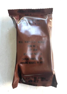 EARLIEST CONTRACT DATE (1981) US "BROWN BAG" MRE MENU #5 BEEF STEW - Picture 1 of 10