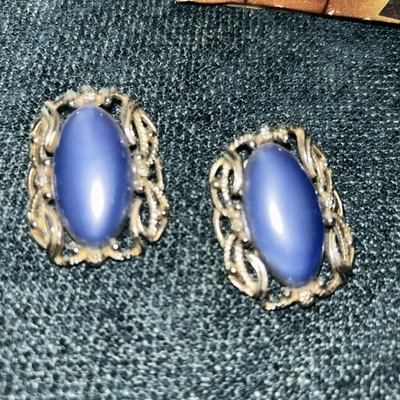 Vintage Sarah Coventry "Carousel" Blue Lucite Earrings, circa early 1960s - Image 1 of 4