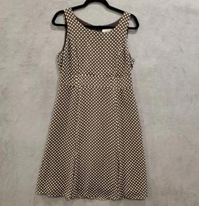 Studio 1 Knee Length Dress Women's Size 8 Sleeveless Polka Dot - Picture 1 of 7