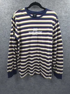 Huff Worldwide 2002 Men's Large Pullover Embroidered Logo Multicolor Striped - Picture 1 of 15