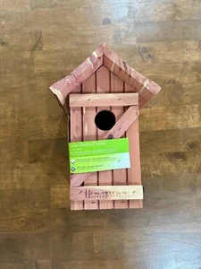 HomeGrown 10.875" H Eastern Red Cedar Wood Bluebirds Nesting Bird House Box - Picture 1 of 4