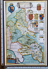 Old Antique Tudor Blaeu Map of Buckinghamshire England 1600s REPRINT 9" x 13.5"