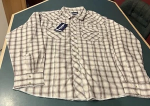 NUEVA Camisa Western Wrangler Perla A Presión Marrón A Cuadros Para Hombres XXL Nueva Vaquera - Imagen 1 de 12