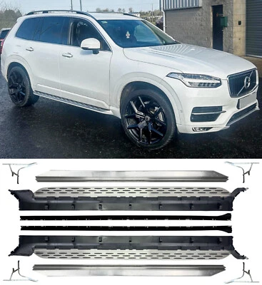 FLS FOR VOLVO XC90 MK2 ALUMINIUM SIDE STEPS RUNNING BOARDS OEM STYLE SILVER 2015+