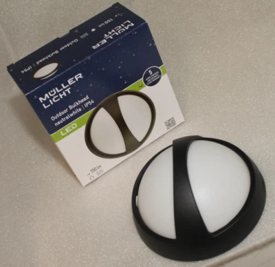 LED-Außenleuchte Müller-Licht Bulkhead Round Wand- Deckenleuchte 4W schwarz/weiß - Bild 1 von 4