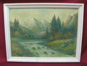 1950s VINTAGE LANDSCAPE FRAMED PAINTING OIL PAINTS ON BOARD  - Picture 1 of 9