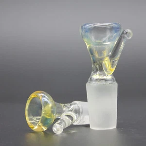 Lab Glass Slide Silver Fume Funnel Bowl 14 18mm Fitting Tobacco Hookah Bong - Picture 1 of 4