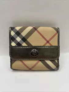 Burberry Nova Check Short Bi-Fold Wallet Women Used - Picture 1 of 8