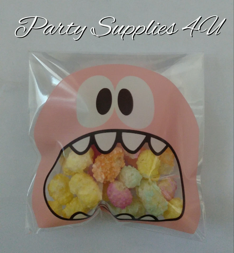 10 peças bolsas de violoncelo Pink Monster biscoito/festa/presente/doce/doce/favor/Halloween/10cm - Imagem 1 de 3