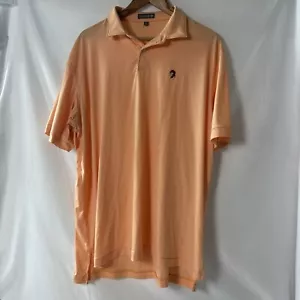 Peter Millar Shirt Men XL Peach Stripe Summer Comfort Performance Knit Golf Polo - Picture 1 of 8